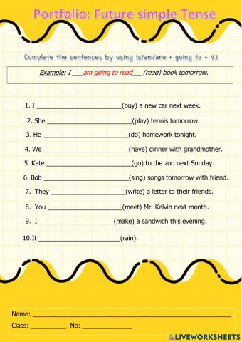 Portfolio: Future Simple Tense be going to