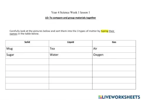 Science Term 1 Lesson 1
