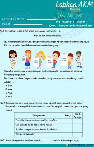 Latihan AKM NUMERASI