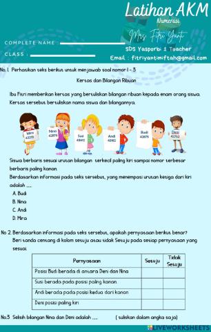 Latihan AKM NUMERASI