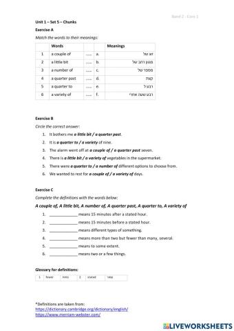 Band 2 (Core 1) - Unit 1 - Set 5