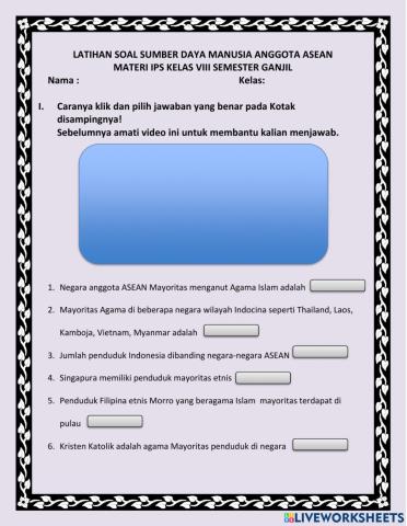 Soal Latihan Sumber Daya Manusia ASEAN