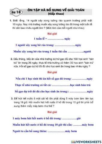 Vở bài tập toán 5- tiết 18