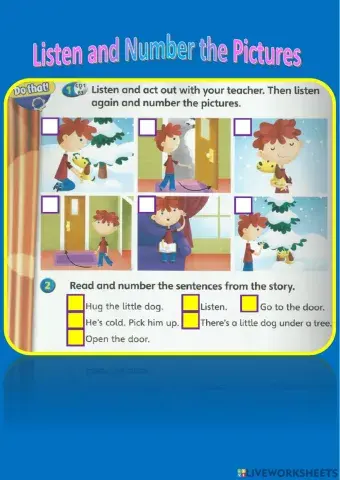 Listen and Number the Pictures