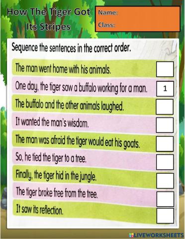 Year 6 Unit 8 How The Tiger Got Its Stripes