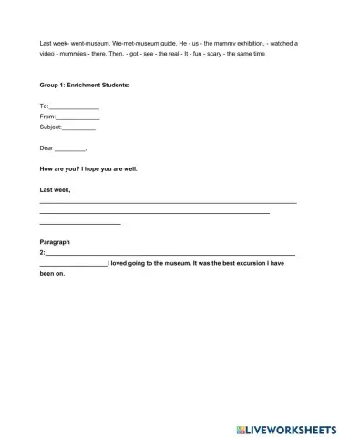 A school trip to museum