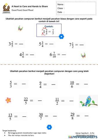 Mengubah Pecahan Biasa ke Pecahan Campuran