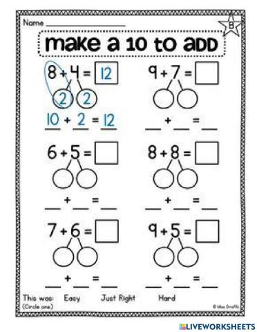 Adding by making 10