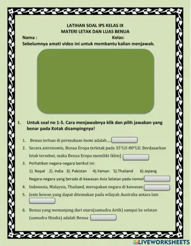 Letak dan Luas Benua Asia dan Benua Lainnya