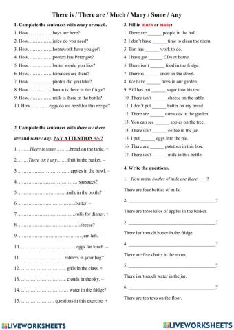 There is there are how much how many