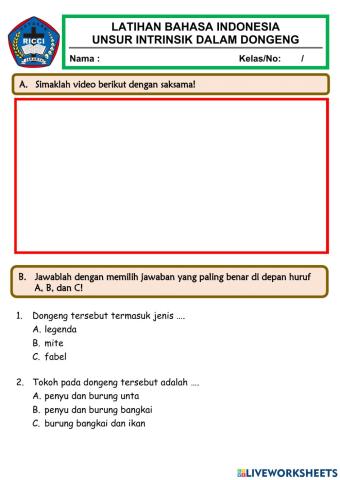 Unsur Intrinsik Dongeng