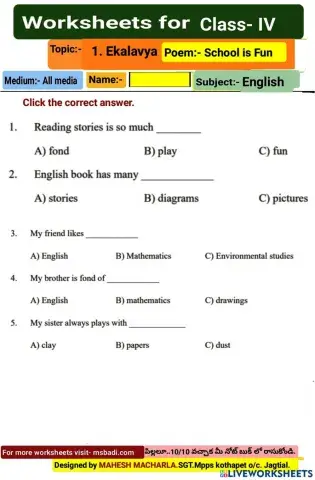 4th-ENGLISH-WS-1-5-BY MAHESH MACHARLA
