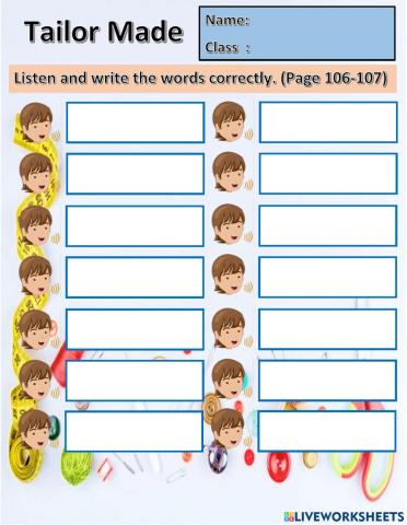 Year 6 Unit 11 Tailor Made
