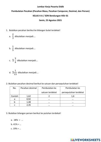 Lkpd pembulatan pecahan