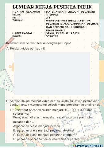 Mengubah Berbagai Bentuk Pecahan