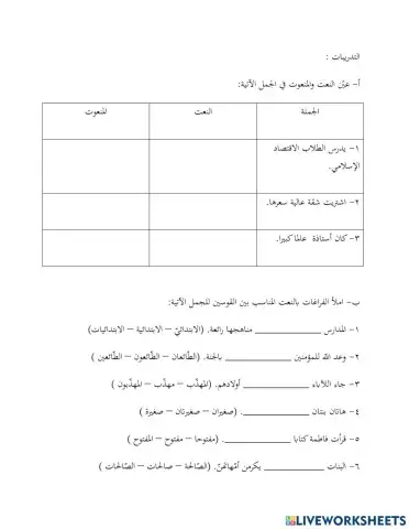 النعت والمنعوت