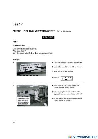 PET 6 - TEST 4R