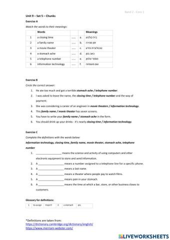 Band 2 (Core 1) - Unit 9 - Set 5