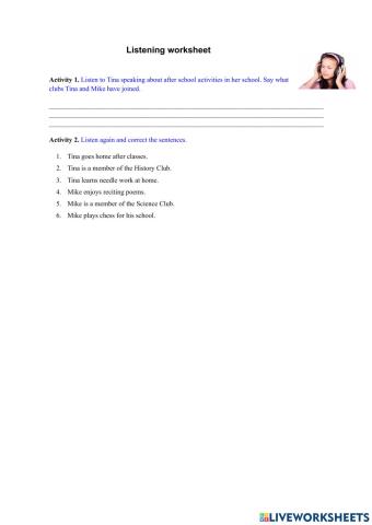 After school activities