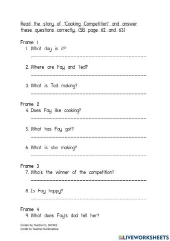 Get smart plus 3 page 62 and 63 unit 6 food please