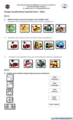 Ulangan Bahasa Indonesia KD 3.2 dan KD 3.4