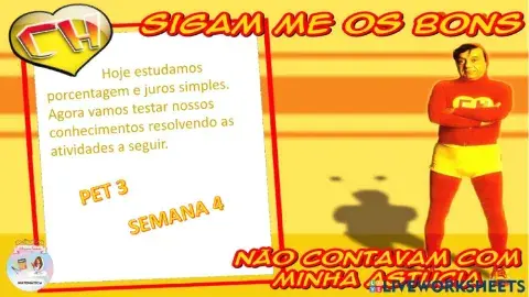 Porcentagem e juros simples