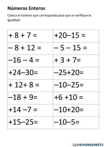 Suma de Números Enteros
