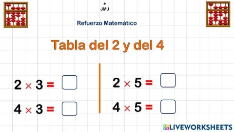 Tabla del 2 y del 4