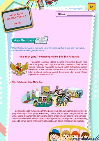 Penilaian tema 1 ppkn