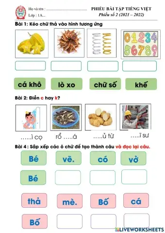 Phiếu Tiếng Việt - số 2