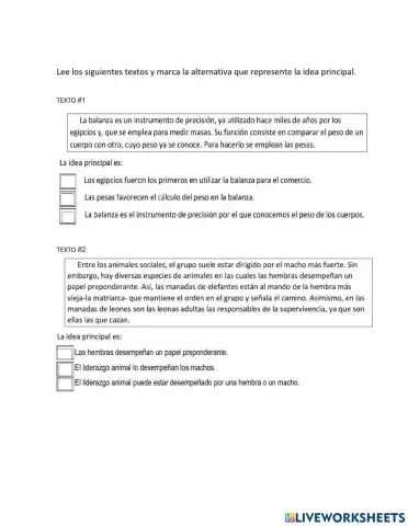 Idea principal e idea secundaria