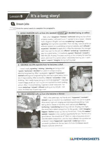 B1+ Verb complements