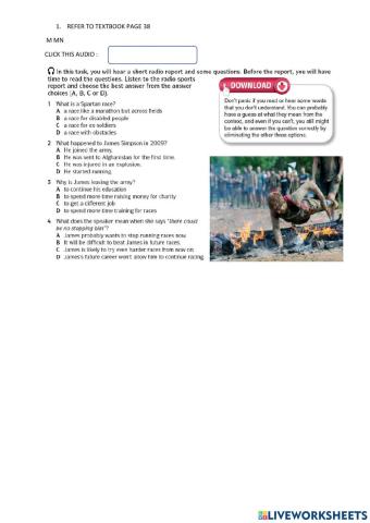 Listening form 5 unit 3 textbook