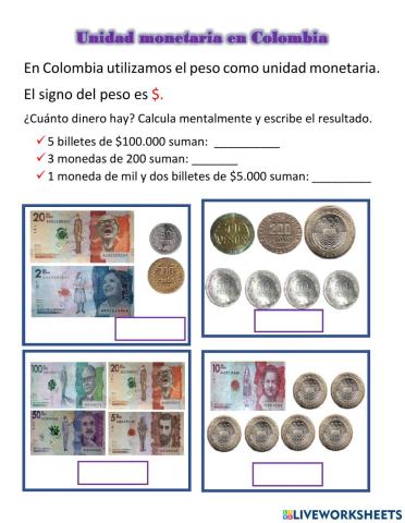 Unidad monetaria en Colombia