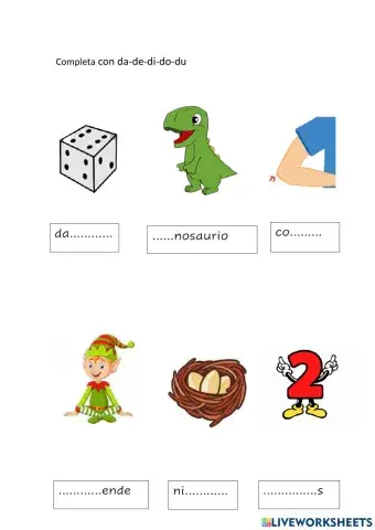 Completar con da-de-di-do-di