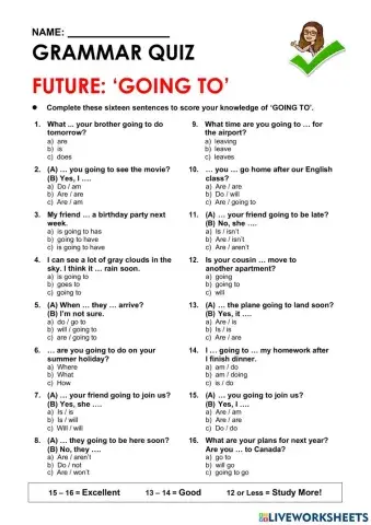 Grammar Quiz -Going to-