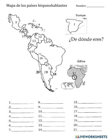 Los paises hispanohablantes