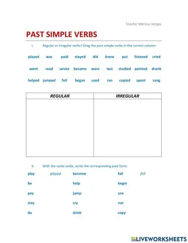 WORKSHEET-Past Simple Verbs