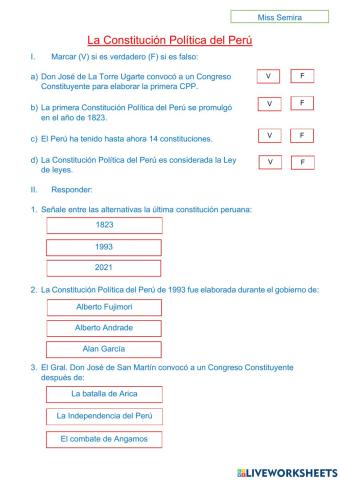 La Constitución Política del Perú