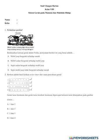 Sistem gerak benda dan makhluk hidup