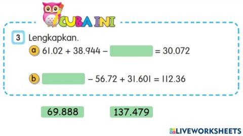 Tambah dan Tolak Perpuluhan