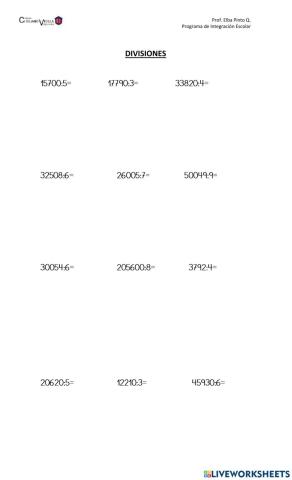 Divisiones por un dígito