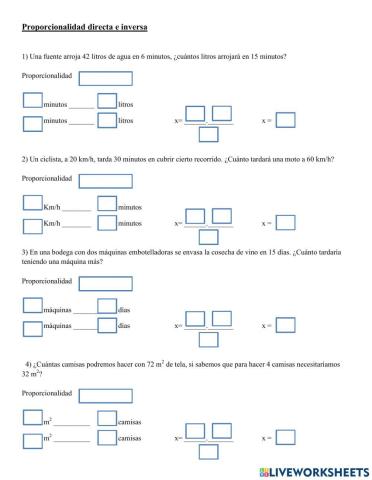 Proporcionalidad Directa e Inversa