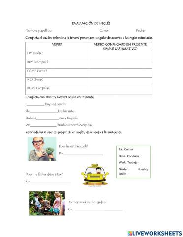 Evalauación n°2 inglés