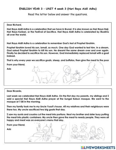 Cloze passage (Hari Raya Aidiladha)