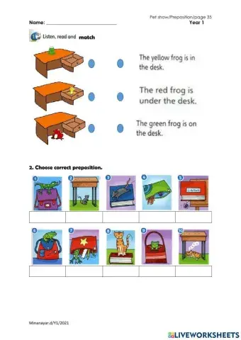 Super Minds Y1 - Preposition page 35