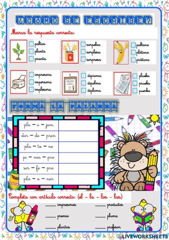 Repaso sílabas pr - pl