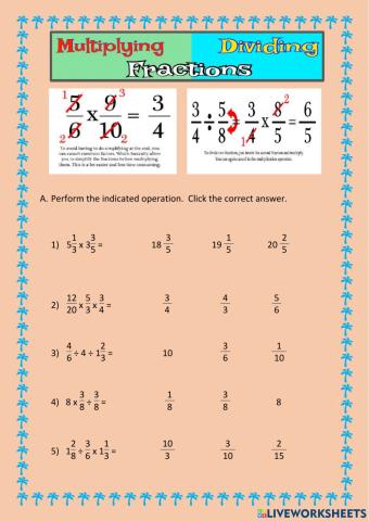 Multiplication - division of fractions