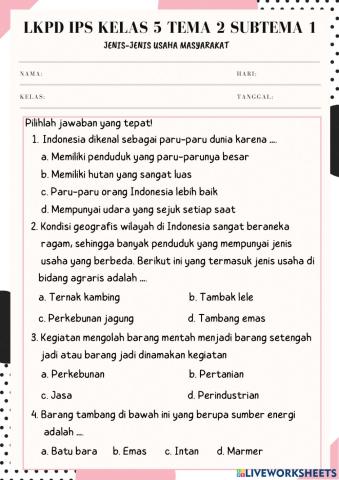 Lkpd ips kelas 5 tema 2 subtema 1