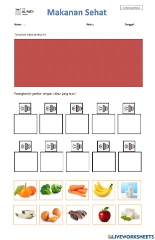 Worksheet Makanan Sehat TK A ok